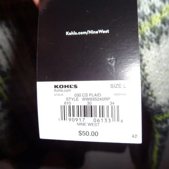 NINE West Plaid Sweater Size Large NWT - Picture 6 of 10